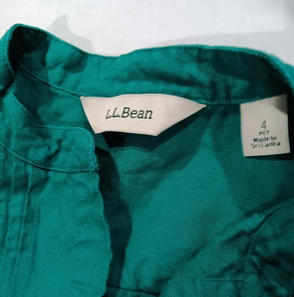 L.L. Bean Women's (Size 4P) Dark Green Button Sleeveless Dress with Ties - Picture 6 of 11